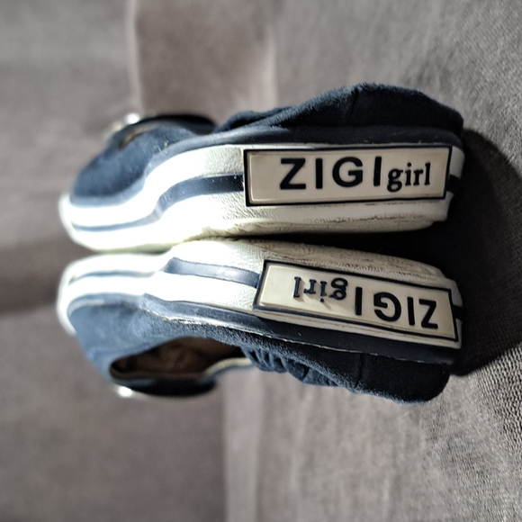 Zigi Girl Navy Blue Nubuck Suede Leather Slip Ons VG- US 7.5 - Picture 15 of 16